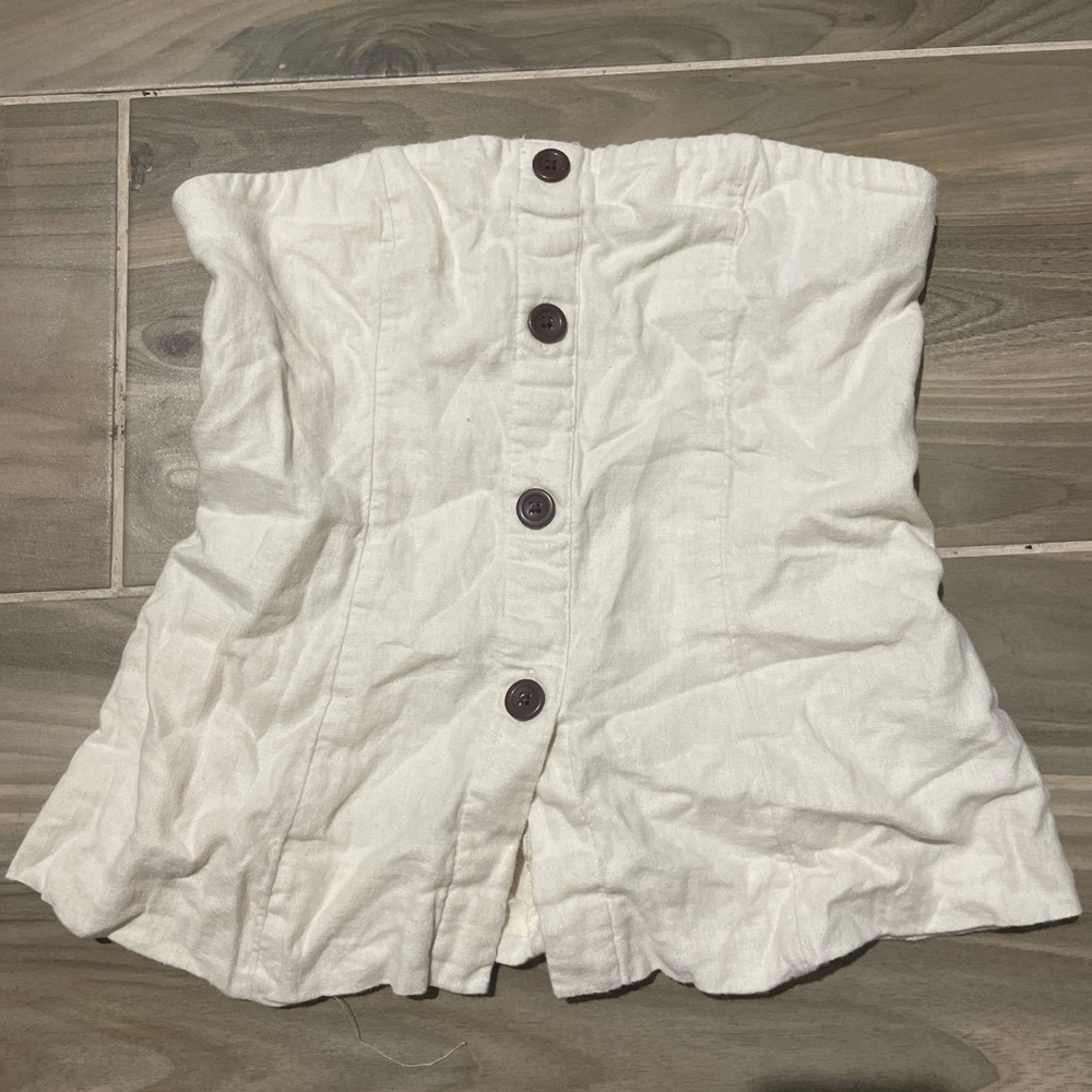 Abercrombie & Fitch Cream Strapless Top